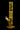 Vertical studio shot of a yellow glass DankStop Twisted Straight Tube with Tree Perc against a black background, showing the spiral neck, mid-level tree percolator, and angled downstem.