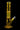 Vertical studio shot of a yellow glass DankStop Twisted Straight Tube with Tree Perc against a black background, showing its twisted neck, tree percolator and angled joint.