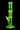 Vertical front view of a neon green DankStop Twisted Straight Tube with Tree Perc against a black background, showing its spiral body and visible tree percolator.