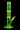 Vertical front view of the neon green DankStop Twisted Straight Tube with Tree Perc against a black background, highlighting its spiral neck and clustered tree percolator.