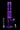 Straight-on studio shot of a purple glass DankStop Twisted Straight Tube with Tree Perc against a black background, shown with its downstem and bowl.