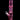 Vertical front view of the pink DankStop Twisted Straight Tube with Tree Perc against a black background, showing the angled downstem and stacked percolator section.