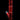 Tall, front view of the red DankStop Twisted Straight Tube with Tree Perc against a black background, highlighting its spiral glasswork.