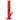 Side view of a red DankStop Twisted Straight Tube with Tree Perc showing its tall twisted neck, mid-level tree percolator and angled clear glass bowl.
