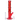 Front view of the red DankStop Twisted Straight Tube with Tree Perc showing its vertical twisted neck, angled joint, and round base on a white background