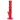 Tall, front view of the red DankStop Twisted Straight Tube with Tree Perc showing its spiral neck, tree-perc chamber, and base.