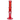 Vertical front view of the red DankStop Twisted Straight Tube with Tree Perc showing its flared base, twisted neck and visible tree percolator through clear glass.