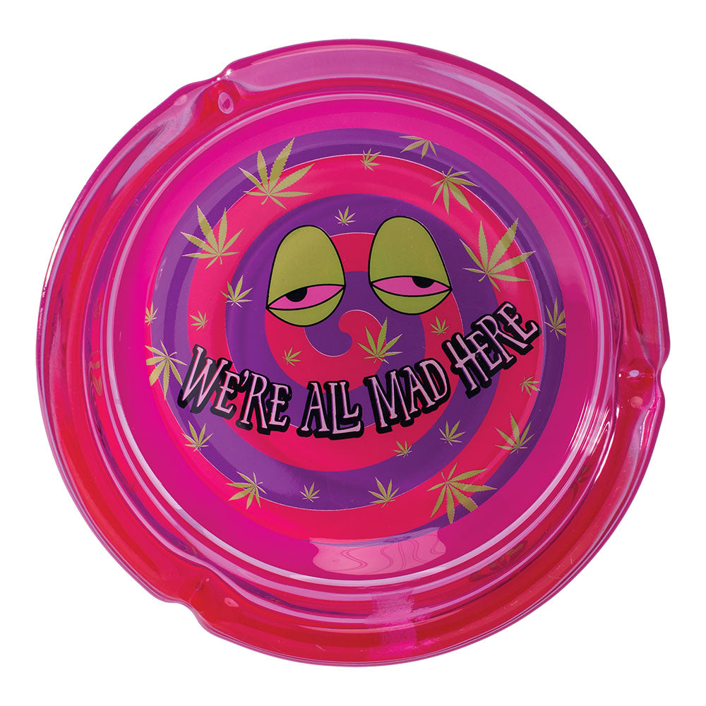 We're All Mad Here Glass Ashtray