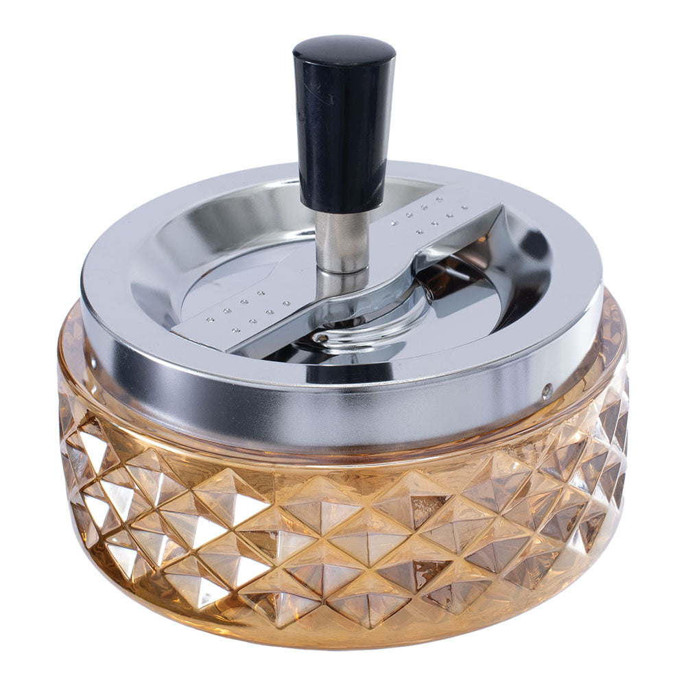 Gem-cut Glass Spinning Ashtray