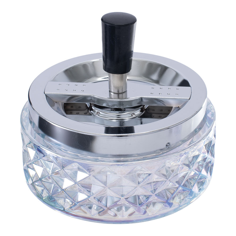 Gem-cut Glass Spinning Ashtray