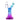 Front view of the Aurelia Mini Rig, a colorful glass piece with a rounded base and flared mouthpiece.