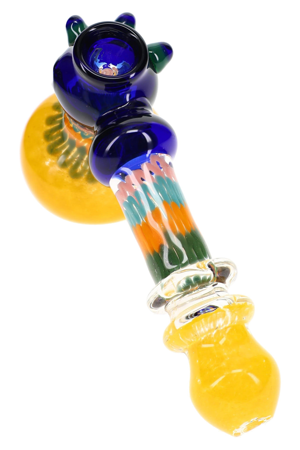 Primate Glass Frit Striped Ring Hammer Bubbler “Glass Parade” – 8½″ – Assorted Colors