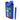 Front view of the Famous Design Privilege Aluminum Dugout with a blue finish and a detachable metal stem next to it.