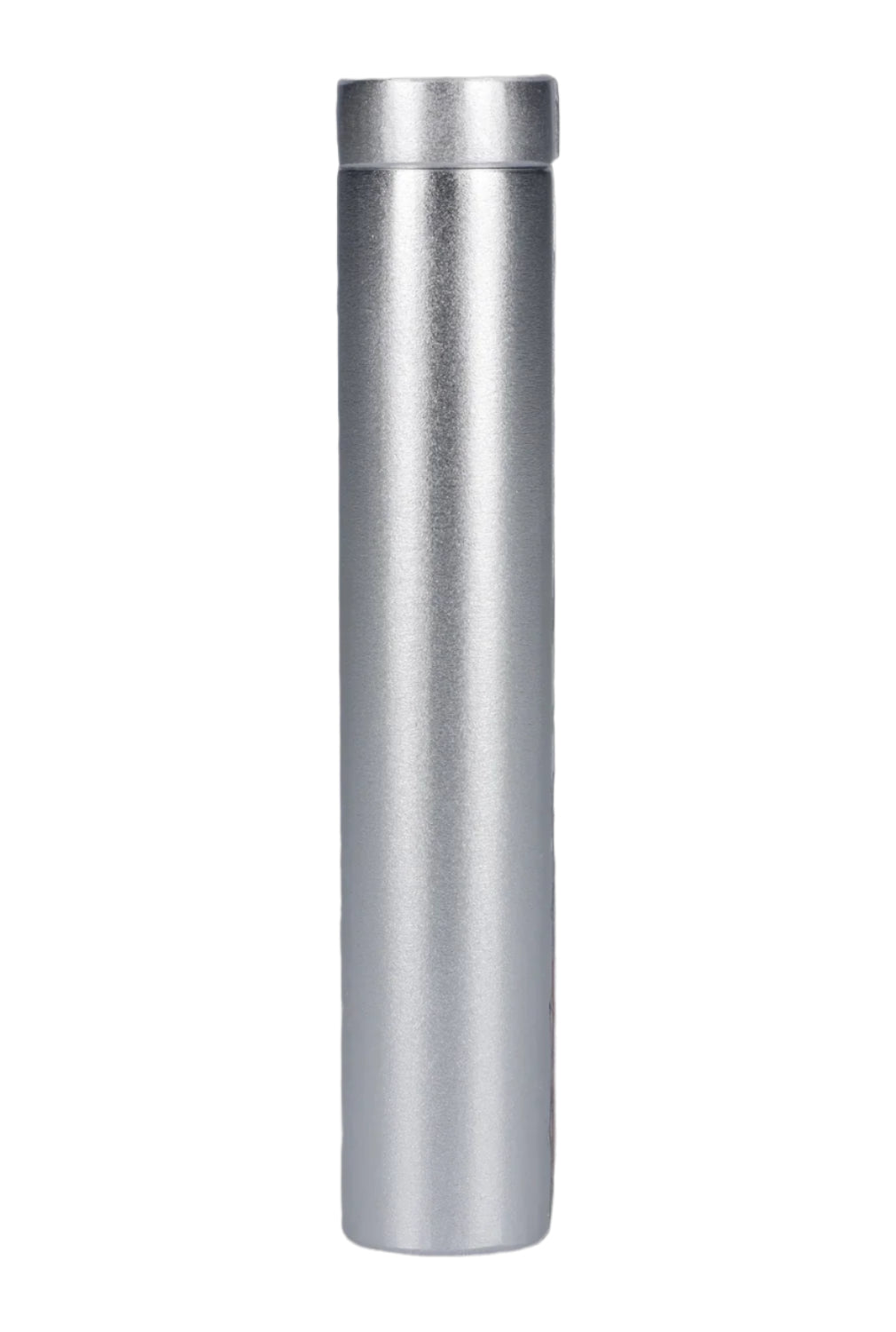 Front view of the Famous Design Space Aluminum Dugout, a sleek, silver-colored metal case isolated on a white background.