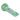 Angled close-up of the Wido 4" Sour Diesel Hand Pipe - Milky Green showing its glossy pale green bowl and painted tiny decals along the stem against a white background