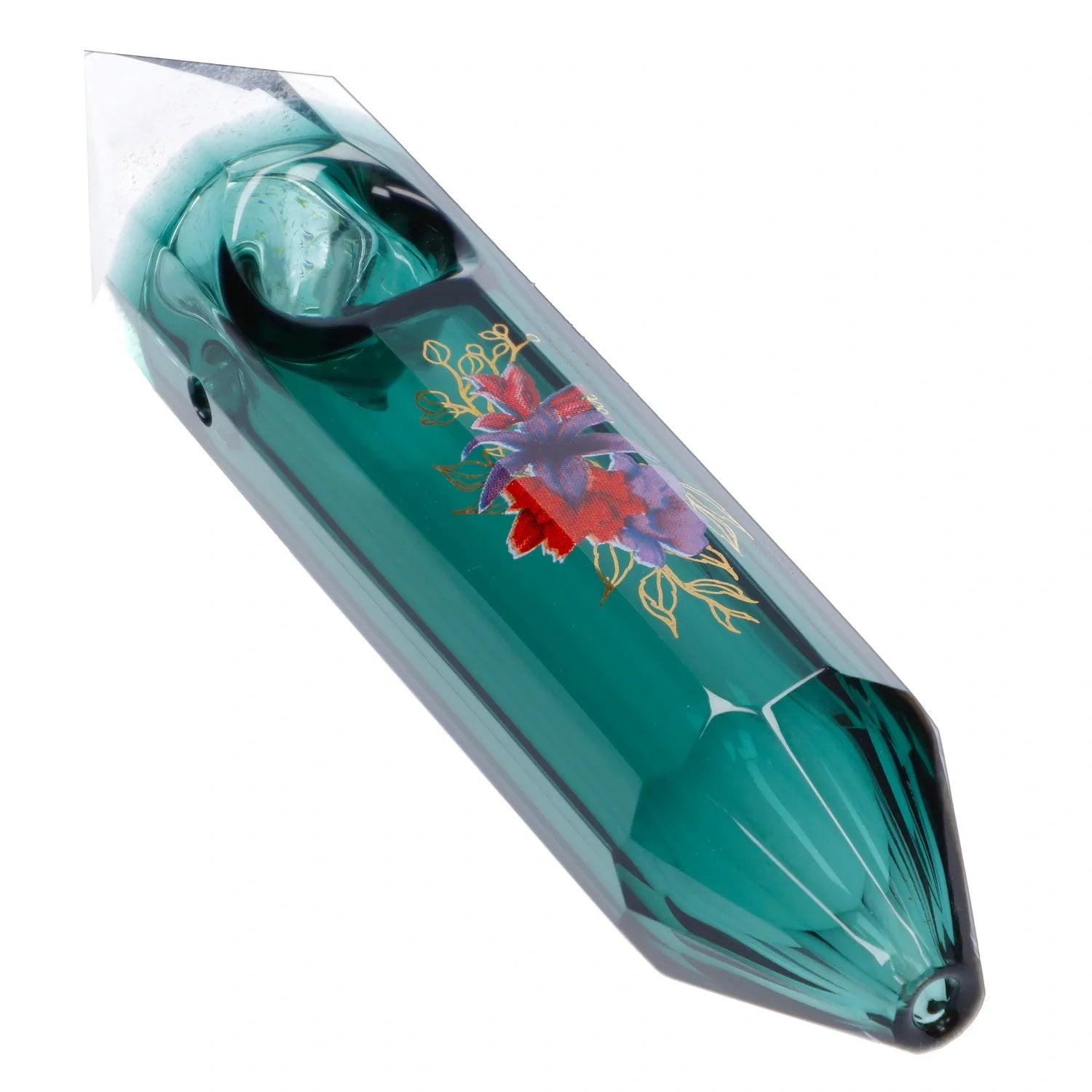 Famous Design Floral Lush Crystal Hand Pipe - 5in