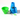 Close-up of a green silicone cup, a blue cone and branded ping pong ball in the Bong Pong Set arrangement.