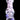Top-down close-up of the DankStop Frit Cone One Hitter - 3 in., showing its pale pink fritted glass shaft with black flecks and three small purple glass nubs against a black background