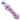 Angled close-up of the DankStop Frit Cone One Hitter - 3 in. showing its clear glass body with embedded purple dots and a textured pink frit interior.