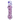 Top-down close-up of the DankStop Frit Cone One Hitter - 3 in. showing a translucent glass tube with pink frit patterns and raised purple dots on a white background