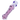 Angled close-up of the DankStop Frit Cone One Hitter - 3 in. showing a translucent glass body with pink frit pattern and purple glass knobs.