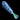 Angled close-up of the glass "DankStop Piped and Fumed One Hitter - 3 in." showing blue and white spiral cane work inside a teardrop-shaped tube on a black background