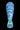 Top-down close-up of the DankStop Piped and Fumed One Hitter - 3 in. showing blue-and-white twisted ribbon patterns within the glass against a black background