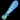 Angled close-up of the glass "DankStop Piped and Fumed One Hitter - 3 in." showing blue and white spiral cane patterns along the teardrop body on a black background