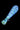 Angled close-up of the glass "DankStop Piped and Fumed One Hitter - 3 in." showing blue and white spiral cane patterns along the teardrop body on a black background
