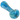 Angled close-up of the DankStop Color Frit Spoon Pipe - 3 in., showing a glossy blue handblown bowl and tapered stem with white swirl accents.