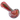 Angled close-up of the red and green glass DankStop Color Frit Spoon Pipe - 3 in., showing its speckled frit texture and reflective bowl rim
