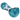 Angled close-up of a blue-green DankStop Color Frit with Dots Spoon Pipe - 2.5 in., showing glossy marbled glass, rounded bowl and reflective highlights.