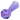 Close-up angled view of the purple DankStop Frit Marble Rim Pastel Spoon Pipe - 3.5 in., showing glossy glass highlights and black frit accents.