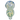 Top-down view of the DankStop Frit Fumed with Piping Spoon Pipe - 2.5 in., showing swirled blue, green, and yellow glass bands and a rounded bowl.