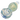 Close-up angled view of the DankStop Frit Fumed with Piping Spoon Pipe - 2.5 in., showing swirled blue and green frit lines along its clear glass body.