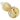 Close-up angled view of the DankStop Frit Fumed with Piping Spoon Pipe - 2.5 in., showing its swirled yellow glass body with orange spiral piping and a shallow bowl.