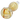 Close-up angled view of the DankStop Frit Fumed with Piping Spoon Pipe - 2.5 in., showing swirled yellow glass with orange spiral piping and glossy reflections