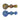 Top-down view of two colorful glass spoons, the upper one a translucent amber with red and blue internal ribbons and the lower one a marbled blue pattern in the DankStop Fancy Frit Spoon Pipe - 3.5 in.
