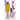 Top-down product shot of the yellow glass piece in its white packaging labeled DankStop Freezable Glycerin Nectar Collector, shown through die-cut windows with purple hexagon accents.