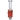 Vertical close-up of the DankStop Liquid Nectar Collector Freezable showing a clear glass mouthpiece and a glossy red ridged chamber against a white background