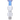 Centered vertical close-up of the DankStop New Fire Falcon Nectar Collector - 14mm showing clear glass chambers and a blue flared mouthpiece against a pale striped background