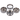 Top-down view of the disassembled DankStop Dankstop Silver 3-Stage Grinder - 52mm showing four metallic chambers and a small plastic scraper.