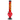 Front view of the 12-inch JM Plastics Flame Bubble Base Acrylic Water Pipe, showcasing its red acrylic base and curved design.