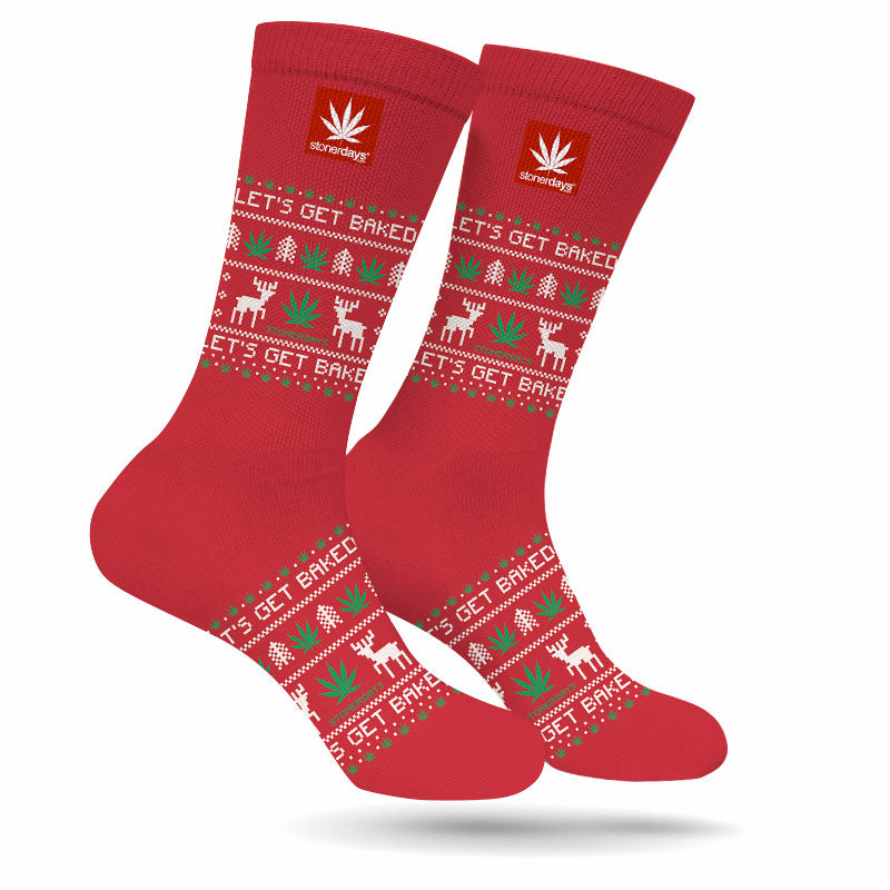 Let's Get Baked Ugly Christmas Socks