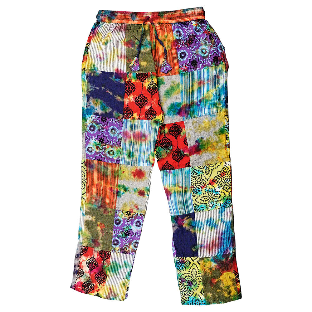 Tie Dye Patchwork Drawstring Pants