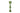 Centered close-up of the green ONGROK Aluminum and Glass Chillum Pipe showing its cylindrical aluminum accents and clear glass body against a white background
