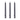 Close-up front view of three vertical metal pins in a row from the Cipher ArcSnap Poker Tool Replacement Set | 3pc, shown against a white background.