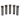 Five charcoal glass cylinders photographed front-on in a row — Cipher NOVA Borosilicate Glass Mouthpiece Replacements | Charcoal - 5pk.