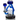 Front view of the Cyberpunk XL Recycler Bong, a blue glass bong with a complex, multi-chambered design and a reflective surface.