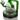 A front view of the Cyberpunk XL Recycler Bong showcases the green glass with a reflective base.